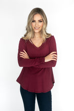 Load image into Gallery viewer, Syndey Long Sleeve BURGUNDY S