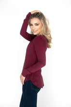 Load image into Gallery viewer, Syndey Long Sleeve BURGUNDY S